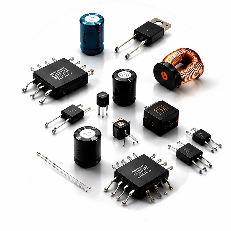 Discrete bulk electronic components — capacitors, inductors, diodes and ICs