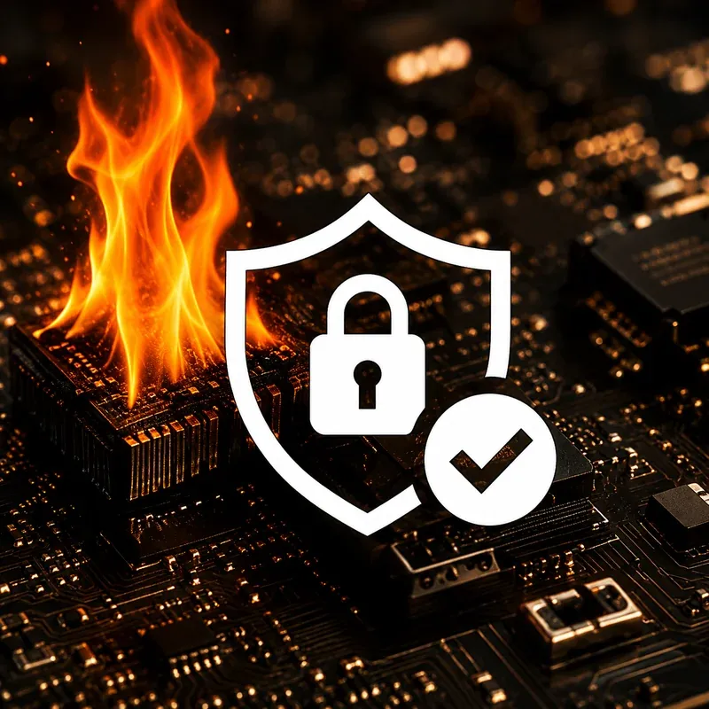 Flame over a protected circuit — passive and active components into a single thin film